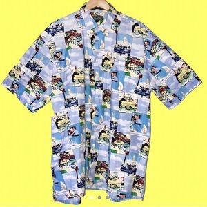 THE SATURDAY EVENING POST COMIC VINTAGE BUTTON UP